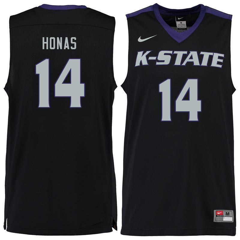 Men #14 Drew Honas Kansas State Wildcats College Basketball Jerseys Sale-Black - Click Image to Close